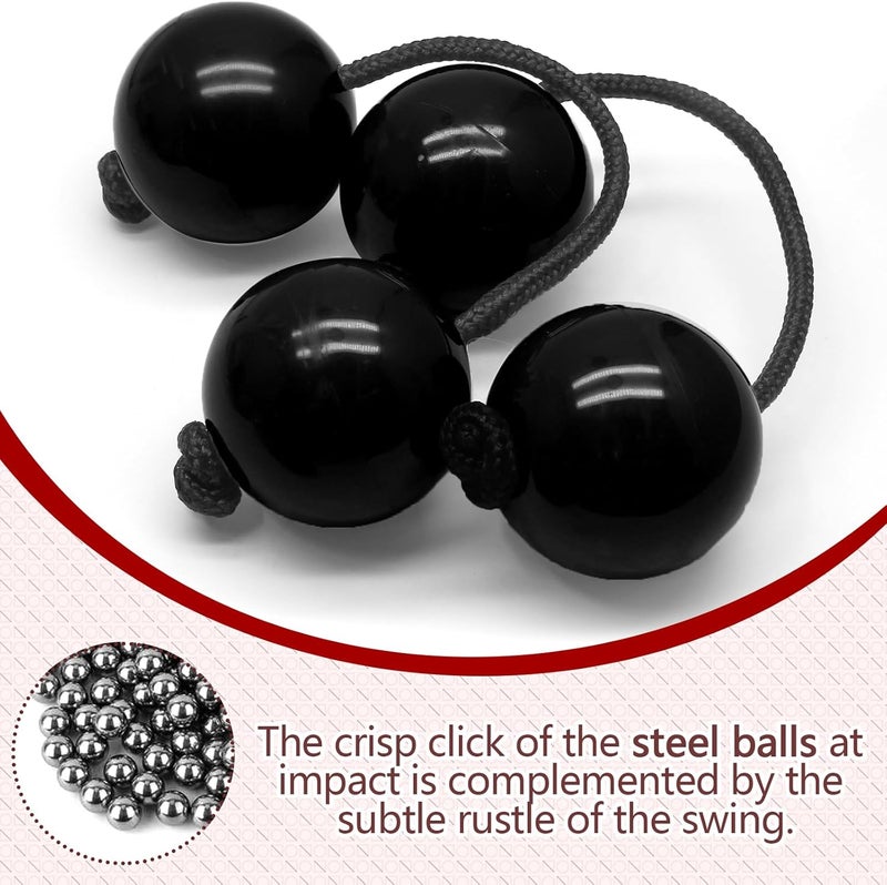 Jersvimc 2 Pair Aslatua Shakers Kashaka Shaker Instrument, African Rhythmic Ball Hand Percussion Musical Black Shaker Balls for Adults - Image 5